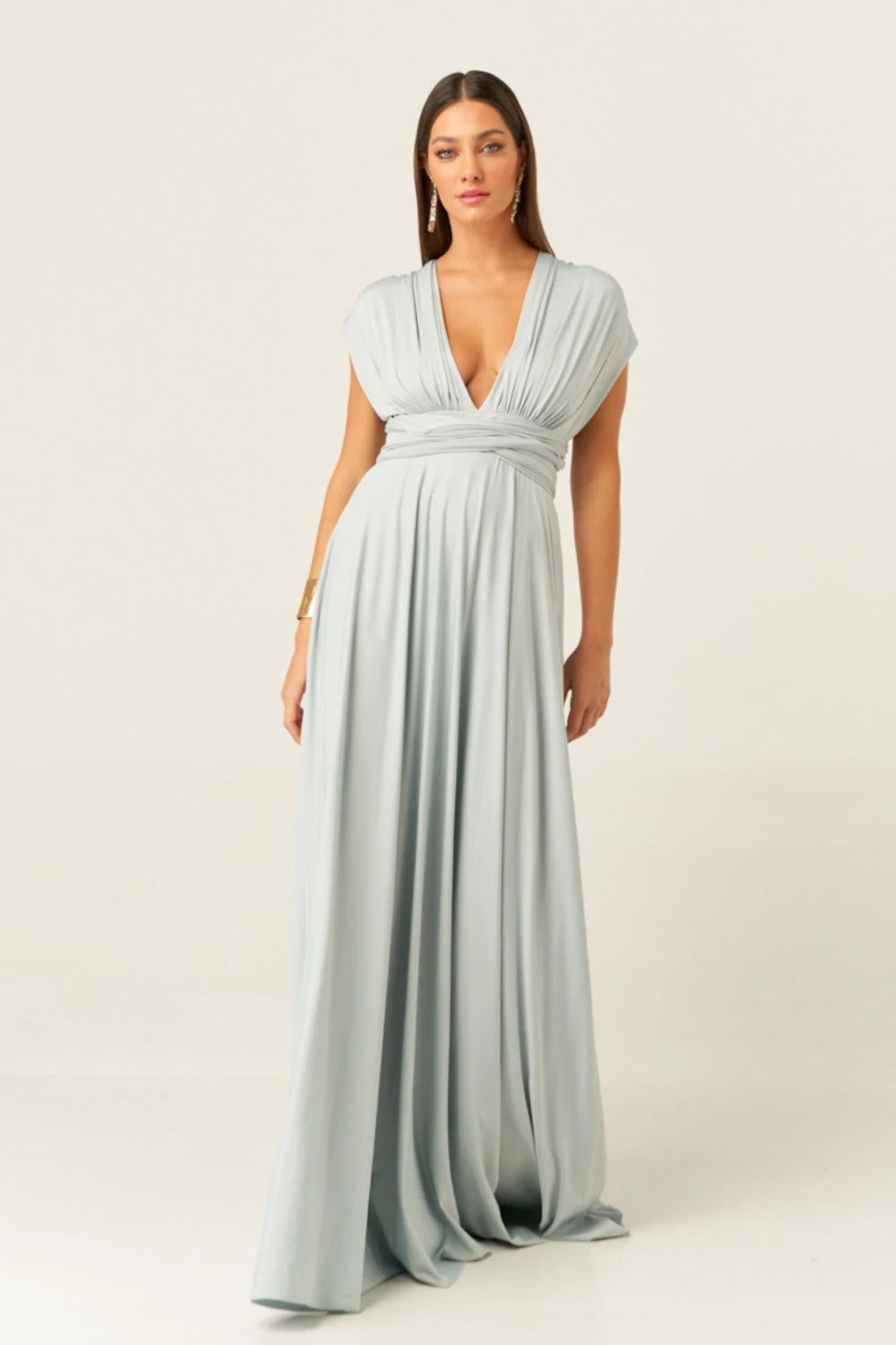 Vestido Longo Milformas Cinza