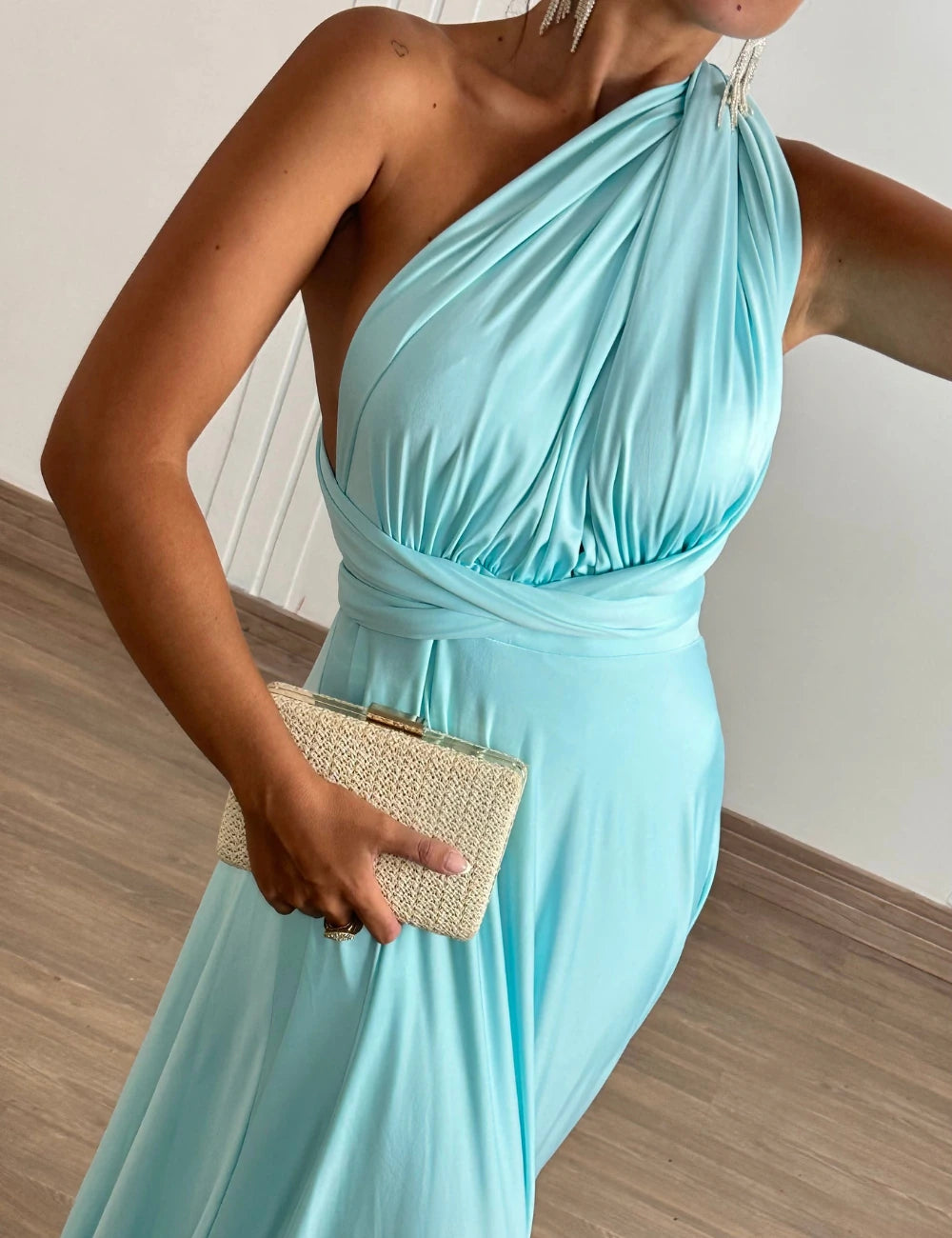 Vestido Longo Milformas Verde Água