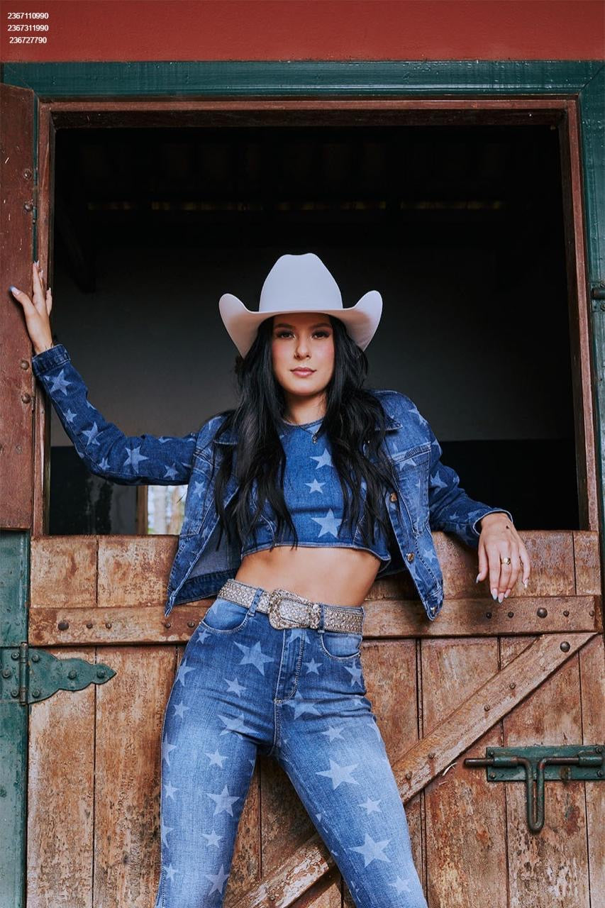 Jaqueta estrela jeans - Ana Castela