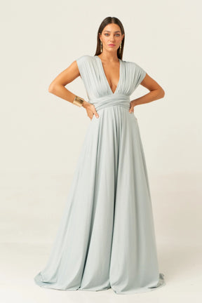 Vestido Longo Milformas Cinza