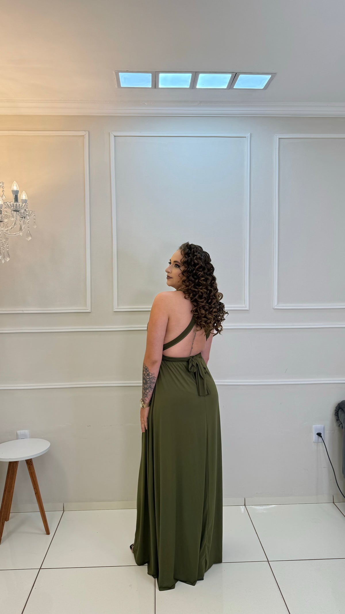 Vestido Longo Verde Musgo