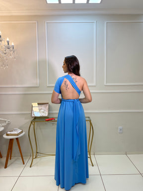 Vestido Longo Azul Claro
