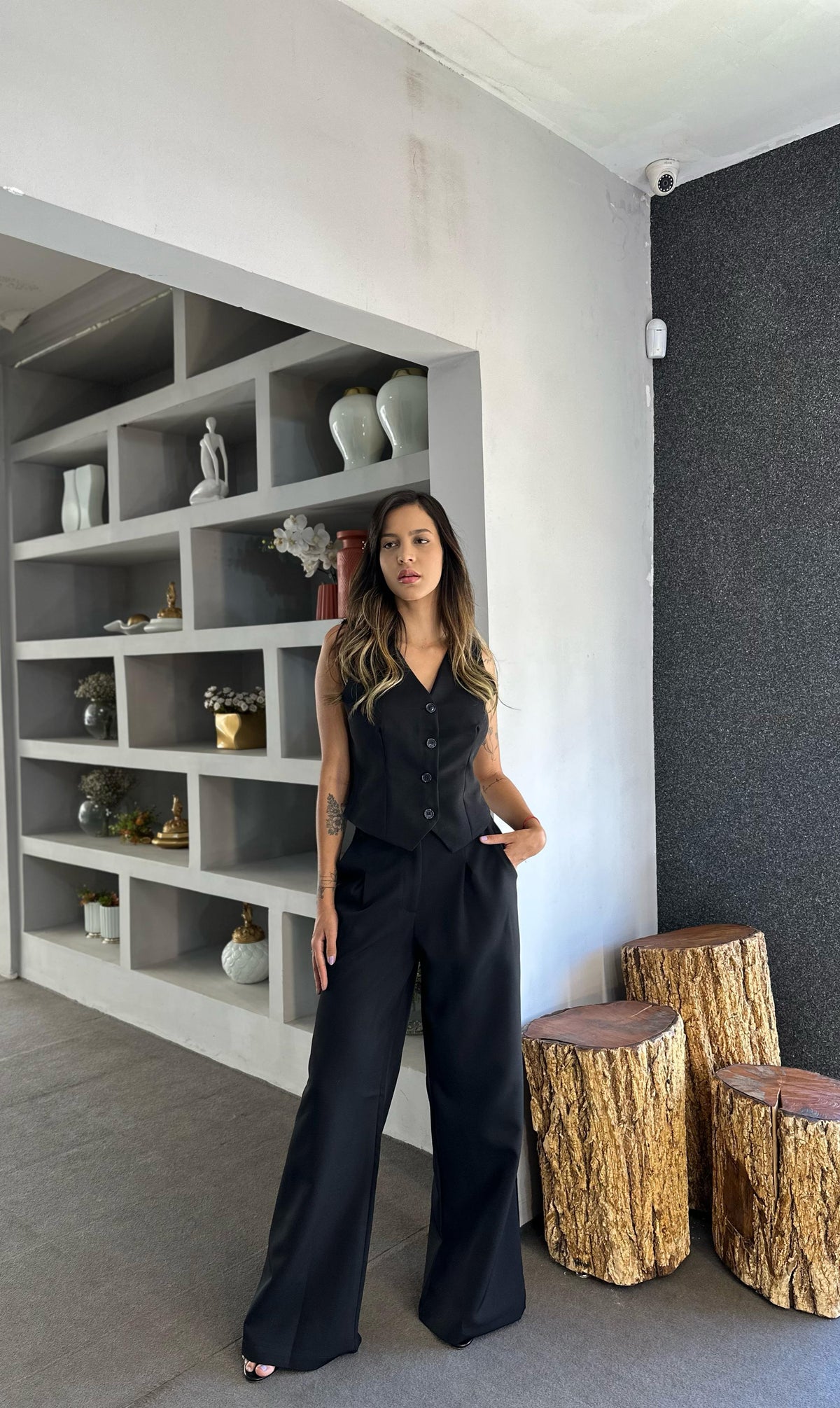 Kit 2 Conjunto alfaiataria Nude + Preto V165