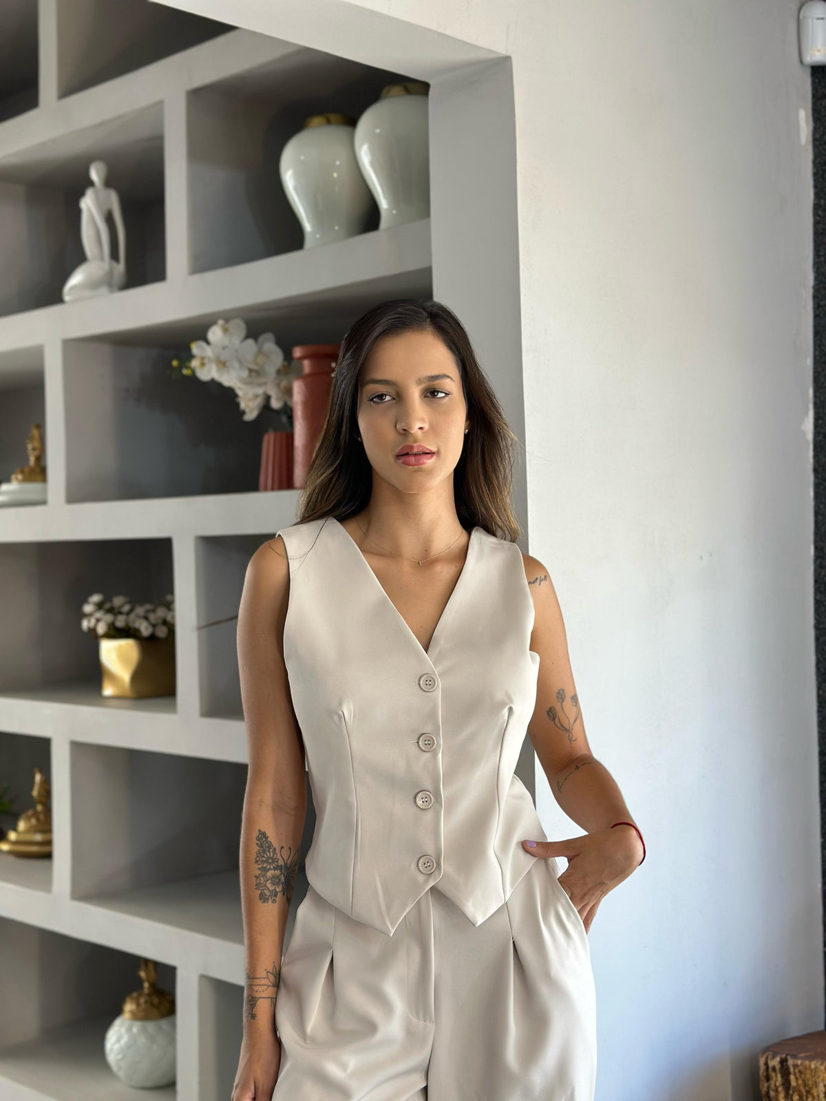 Conjunto alfaiataria Twil Branco V165